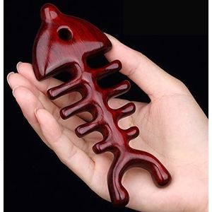 Sandelhout Multifunctionele kam voor Visgraat Massage Meridian Scraper Kam voor Haar 1 Stuk (Kleur: Houten kam)