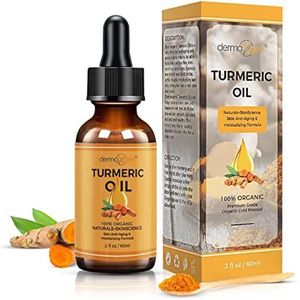 DERMAXGEN Kurkumaolie + biologische vochtinbrengende crème, vermindert acne, verwijdert donkere vlekken, lichte huidskleur, biedt donkere en droge huid, anti-aging huidverzorging