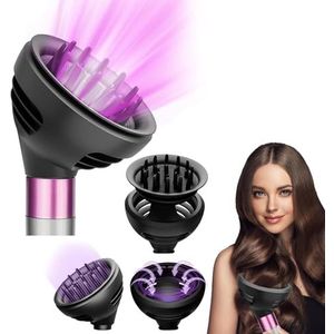 Golven en krullen diffuseropzetstuk voor Dyson Airwrap, compatibel met HS01/HS05/HS08, opzetstuk met nieuw design en 2 luchtstroommodi voor meer volume, structuur en definitie bij krullend en golvend