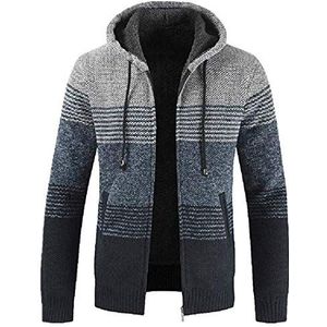 PPPPA herenvest Dikke trui met volledige ritssluiting opstaande kraag warme fleece gevoerde winterjas herentrui gebreid herfst wintervest met rits capuchon