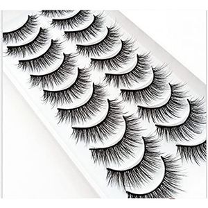 Nieuwe 2/5/10 paar Natuurlijke Valse Wimpers Fake Wimpers Lange Make 3D Nink Washes Extension Eyelash Mink Eyelashes voor Schoonheid (Color : 10 pairs 128)