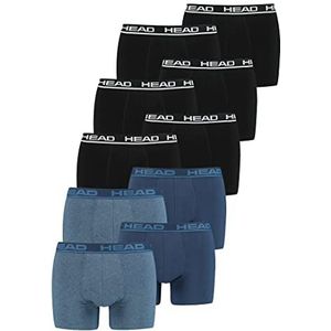 HEAD Herenonderbroek, basic boxer, shorts, ondergoed, pak van 10, kleur: zwart/blauw heaven, kledingmaat: L, Zwart en blauwe hemel