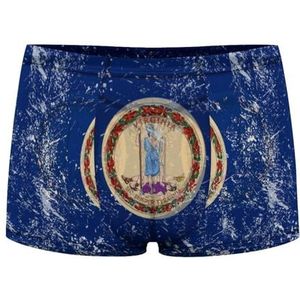 Virginia State Flag Boxershorts voor heren, sexy shorts, mesh boxers, ondergoed, ademende onderbroek, string