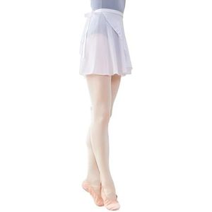 WJIAYAO Ballet Rok Vrouw Ballet Rokken Wrap Tutu Dans Rok Chiffon Rokken voor Tie Up Mini Korte Rok voor Dansen 19 Kleuren, Wit, L Height 135-160cm