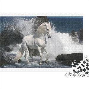 Wit Paard Pour Adult Casse-tête Jouets ÉduGattoifs D'apprentissage voor Volwassenen Casse-tête Jeux De Famille Stimulants Comme Cadeaux D'anniversaire De Noël 500 stuks (52x38cm)