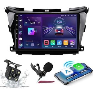 Android 14 Autoradio Navi voor N-issan Murano 2014-2020 9 ""Screenradio met draadloze carplay Android Auto GPS Navigatieondersteuning Bluetooth 5.0 HIFI FM 5G-WiFi SWC MIC-camera,M600s