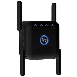 Draadloze 5G 2,4 GHz WiFi-repeater/extender 1200 Mbps WiFi-versterker 802.11N Long Range AP-signaalversterker Uitgebreide Dekking(5G Black)