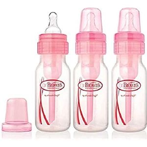Dr. Brown's Opties Smalle roze flessen, 3 Pack, 4 oz
