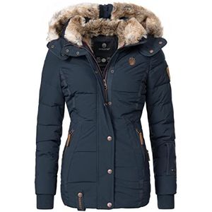 MARIKOO winterjas voor dames, gewatteerde jas, Nekoo, XS-XXL, blauw, XL