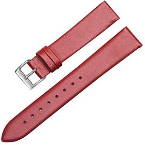 Chlikeyi Horlogebandje van het fijnste echt leer, 12 mm tot 22 mm., Rood 2, 16 mm, strepen