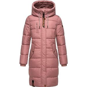 Marikoo Yuikoo Winterjas voor dames, warm, gewatteerd, lang, met capuchon, XS-XXL, Dark Rose, S