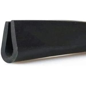Zwart rubberen U-vormige randafdichtingsstrips Tochtstrip Anti-botsing Beschermend metalen paneel Glazen rand met klemgroef-rond-3x7x10mm-1 meter