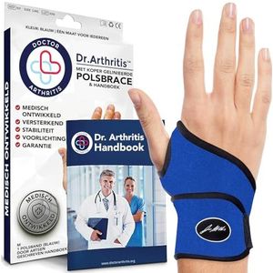 Medische Polssteun/brace - bij carpaletunnelsyndroom en polsblessures, polsondersteuning artritis, handsteun/brace, polsband met gids (Blauw, Enkel)