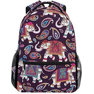 Jeansame Rugzak School Tas Laptop Reistassen voor Kids Jongens Meisjes Vrouwen Mannen Vintage Olifanten Boheems