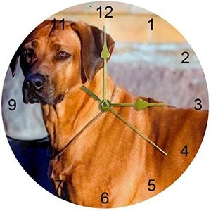 Rhodesian Ridgeback Hond Ronde Wandklok Acryl Klok Home Decor voor Kantoor Woonkamer Slaapkamer