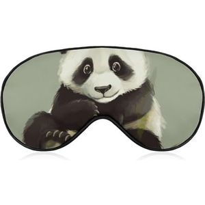 Schattige kleine panda slaapmasker, licht blokkerend oogmasker, comfortabel en zacht, oogbedekking met elastiek, geschikt voor mannen en vrouwen, geschikt voor reizen en slapen