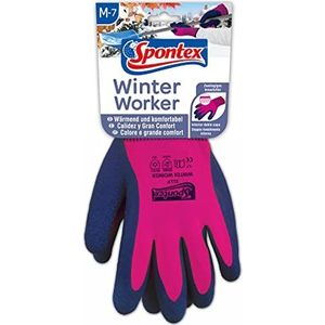 Spontex Winter Worker handschoenen, werkhandschoenen met binnenvoering voor hoge bescherming tegen de kou, met latex coating, maat M, 1 paar