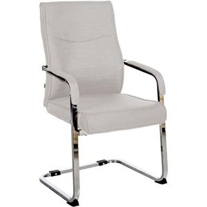 CLP Cantilever Hobart Bezoekersstoel, stoffen of kunstlederen bekleding, chromen frame en gevoerde armleuningen, ergonomische schommelstoel, kleur: grijs, materiaal: stof