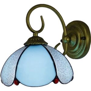 Tiffany -Stijl Muurlicht, Mediterrane Muurlicht, Gebrandschilderd In Tiffany -Stijl, Europese Wandlamp Voor Slaapkamer, Woonkamer, Steegje, Bed, 8 Inch