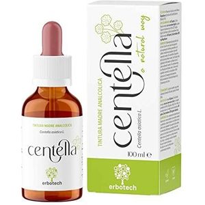 ERBOTECH, Moeder tinctuur van Centella, alcoholvrije moeder tinctuur in druppels om te verdunnen in water, veganistisch, niet afkomstig van GGO-planten, gemaakt in Italië, 100 ml