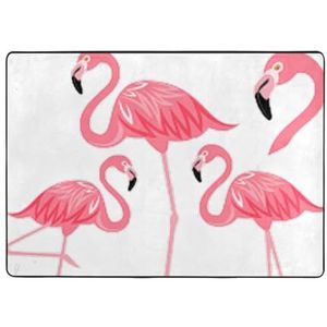 YJxoZH Vier Flamingo's Print Thuis Tapijten, Voor Woonkamer Keuken Antislip Vloer Tapijt Zachte Slaapkamer Tapijten - 148x 203cm