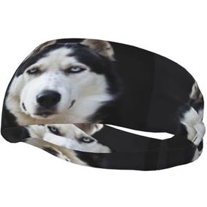 Husky's Handsome Face Dog Grappig, Sport Zweetband voor Unisex Multi Hoofdbanden Zweet Workout Hoofdbanden Elastische Haarband