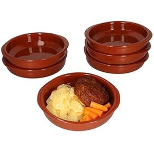 Cazuela - Set van 6 - Ø 16 cm - Klei - Handgrepen