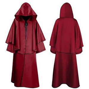 Vampire Hooded Cowl Mantel Jedi Robe Volwassen Mens Grim Reaper Fancy Dress Cosplay Halloween Kostuum