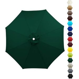 Vervangende Luifel for Outdoor Market Patio Tafel Paraplu In De Maten 2.30m/2.7m/3.0m, Parasol-stoffen Bekleding, 6 Baleinen/8 Baleinen, Anti-ultraviolet Vervangende Stof (Color : Dark green, Size :