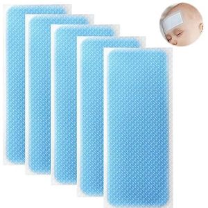 HOMURY Koelpleisters, 60 stuks, 12 cm x 5 cm, koelaccugel, fysieke koelstickers, kruidenkoelpleisters, hitteslag-koelpleisters voor direct koudecompressen, koortsproblemen en migraine