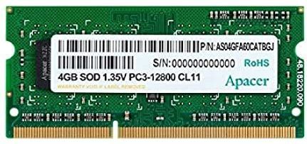 Apacer - SODIMM - Notebook Geheugen - 4 GB - DDR3 - 1600 MHz - CL11
