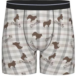 GRatka Boxer slips, heren onderbroek Boxer Shorts been Boxer Slips grappig nieuwigheid ondergoed, Sheltie Plaid, zoals afgebeeld, XL