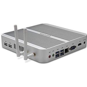 KINGDEL Core i5 CPU, Mini-desktop-pc met 4 GB RAM, 256 GB SSD, HD, VGA, 4 * USB 3.0, WLAN, zonder ventilator, metalen behuizing