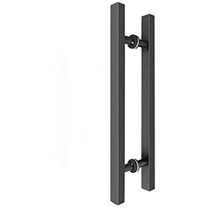 HSIRYAOHD 1 paar glazen deurgreep, roestvrijstalen vierkante deurknoppen, vervangende douchedeurgrepen, houten deurduw- en trekdeurklink (kleur: zwart titanium, maat: 800 mm (500 m