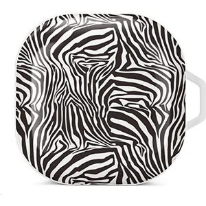Zebra Strepen Oordopjes Hoesje Compatibel met Samsung Hard Shell Beschermhoes Wit-Stijl