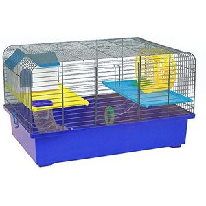 Decorwelt hamsterdagen, blauw, buitenmaten, 49 x 32,5 x 29 cm, knaagkooi, hamster, plastic kleine dieren, kooi met accessoires