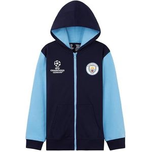 MANCHESTER CITY F.C. Zip Up Jongens Hoodies Tieners Hooded Sweatshirt Man Stad Geschenken, marine/Blauw, 11-12 jaar