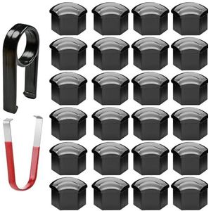 Gebildet - 24-delige Wielmoerdop - Zwart - 17 mm - Zeshoekige Bandmoerdoppen met Verwijderingsgereedschapset