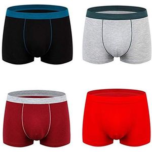 LAMZH Boxershorts 9XL Plus Big Size Mannen Ondergoed Mannelijke Boxer Lot Solid Slipje Shorts Heren Katoen Onderbroek Ademend Intieme Man Boxers Parts Getailleerde boxer voor heren