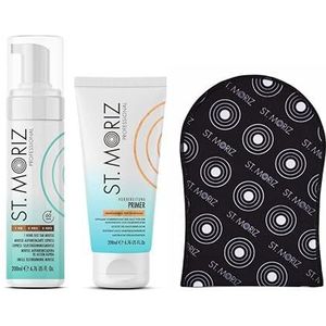 St. Moriz Professionele set: mousse 200 ml + primer 200 ml + applicator-handschoen 1 st. (Express)