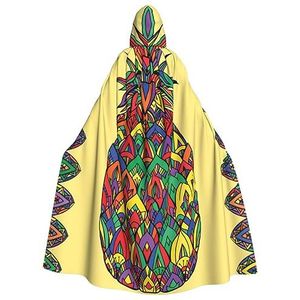VACSAX Uniseks mantel met capuchon regenboog ananas print volwassen cape met capuchon cosplay kostuums cape mantel voor Halloween