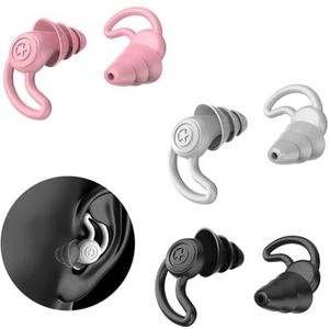 katmerio 3 paar zwemoordopjes, herbruikbaar, siliconen, comfortabel, met ruisonderdrukking om de oren van de zwemmers te beschermen, voor watersporten