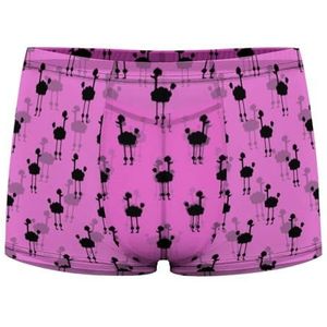 Doodle Hond op Roze Heren Boxer Slips Sexy Shorts Mesh Boxers Ondergoed Ademend Onderbroek Thong