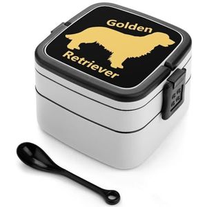 Golden Retriever 3 lagen Bento Box Lunch Bag Salade Lunchbox Stapelbare Maaltijd Prep Containers voor Vrouwen Mannen