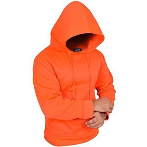 A2Z Mannen Fleece Capuchon Stoppen Capuchon - Plain Sweatshirt Neon Orange M