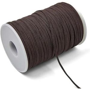 3mm 6mm Naai-elastiek Kleurrijke hoge elastische rubberen band voor kleding Tailleband Stretchtouw Haarelastisch lint 5y-bruin-3mm 5yards