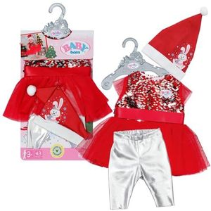 BABY born - Kerstjurk - Rood - Tulle - Inclusief Legging en Muts