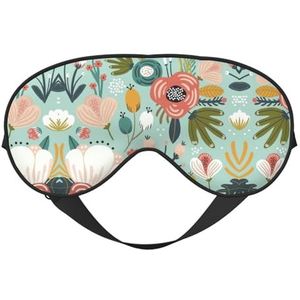 Zacht oogmasker met bloemenprint voor dames en heren, comfortabel met verstelbare riem voor reizen, yoga, dutje