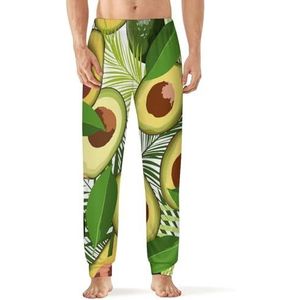 Avocado Tropische Palmboom Mannen Pyjama Broek Zachte Lounge Bodems Met Pocket Slaap Broek Loungewear