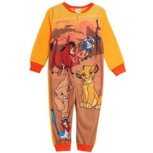 Disney The Lion King Fleece Onesie Ultimate Kids All In One Simba Pyjama Kids Meisjes Jongens Slaappak Onezee, Oranje, 5-6 jaar